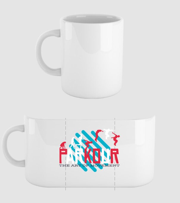 Parkour - Arta mișcării model alb pe tricou