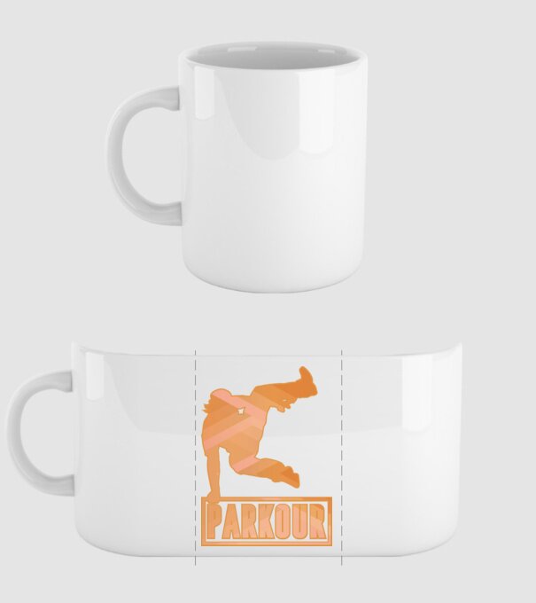 Tricou Parkour cu inscripție model alb pe tricou