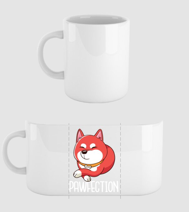 Pawfection Shiba Perfect model alb pe tricou