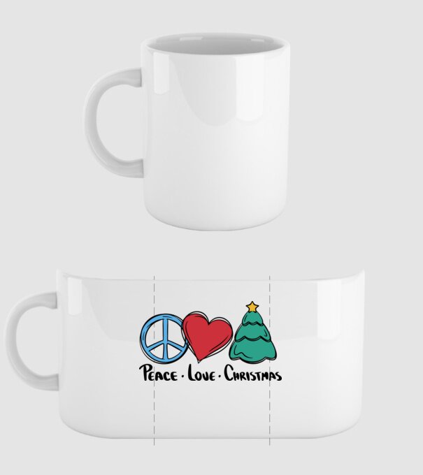 Peace Love Crăciun model alb pe tricou