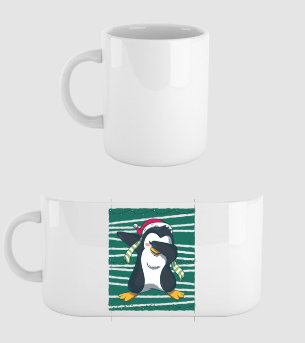 Pinguin DAB Crăciun model alb pe tricou