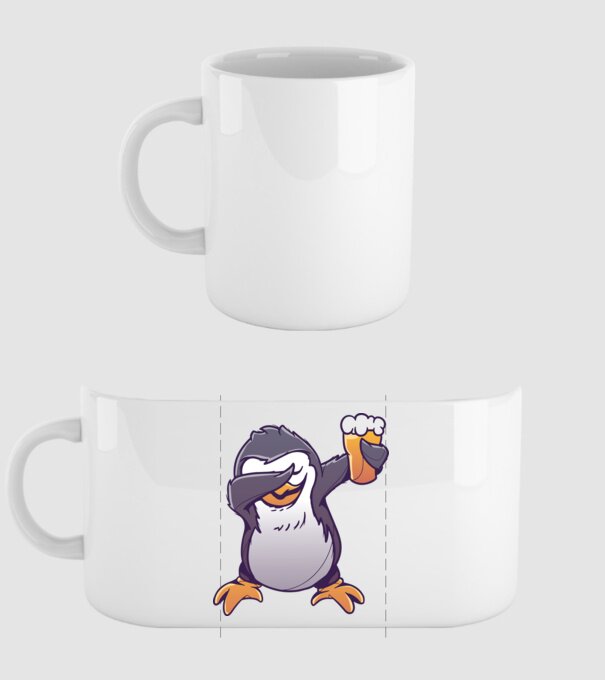 Pinguin cu Bere DAB model alb pe tricou