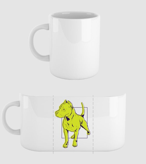 Câine Pitbull model alb pe tricou