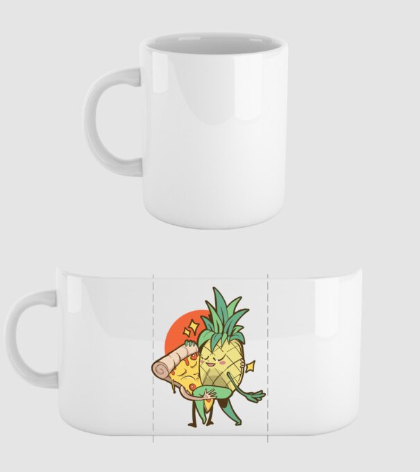 Pizza Ananas Dans model alb pe tricou