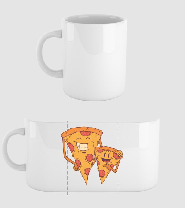 Familie Pizza model alb pe tricou