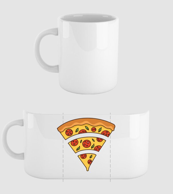 Felie de pizza Wifi model alb pe tricou