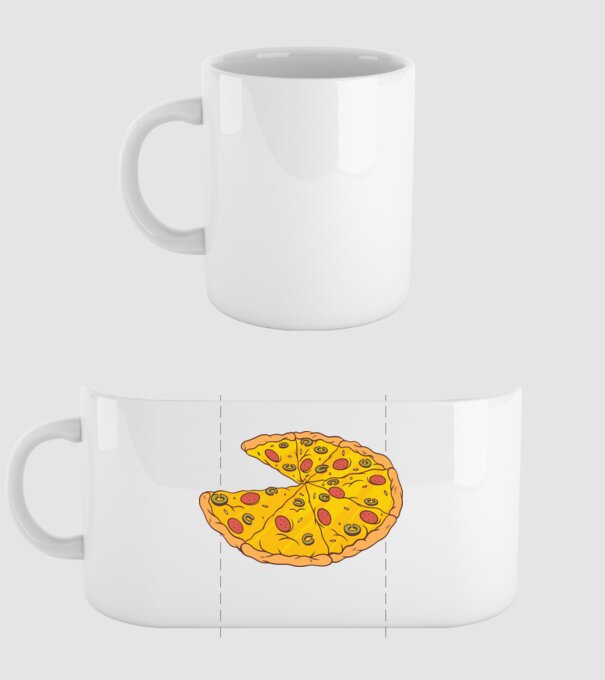 Felii de pizza Cuplu model alb pe tricou