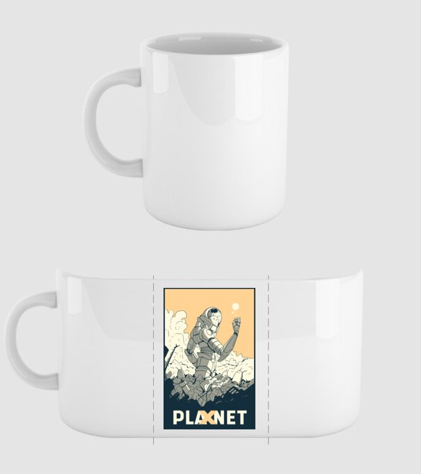 Planet X model alb pe tricou