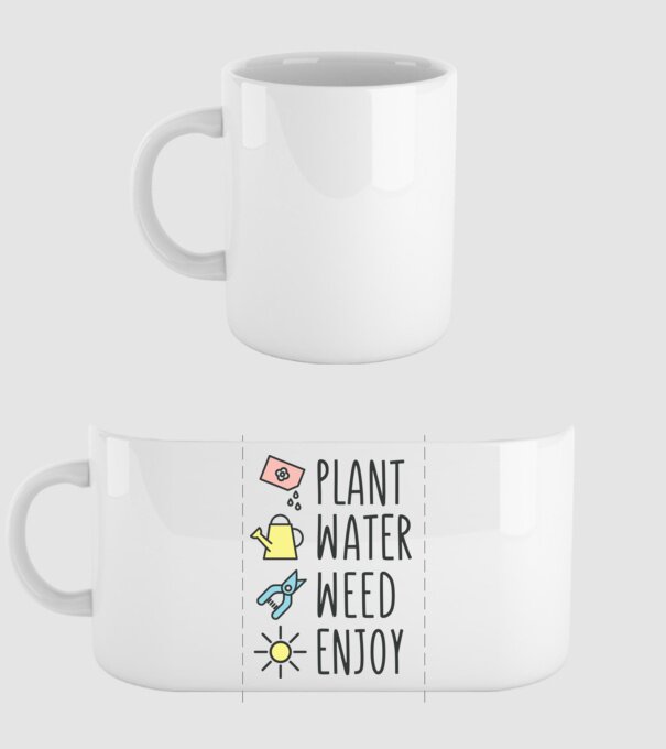 Plant Water Weed Enjoy model alb pe tricou