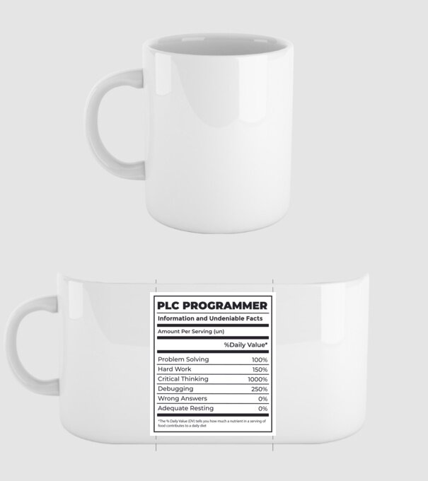 Programator PLC model alb pe tricou