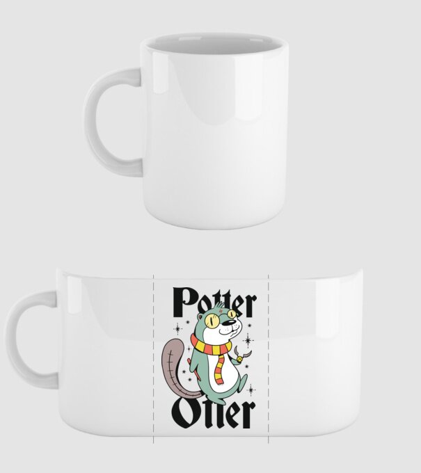 Potter Otter Vidra model alb pe tricou