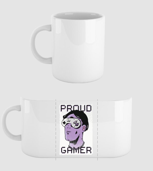 Ochelarii VR Proud Gamer model alb pe tricou