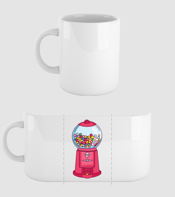 Automat Gumă de mestecat model alb pe tricou