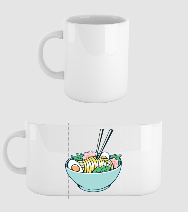 Paste Ramen model alb pe tricou