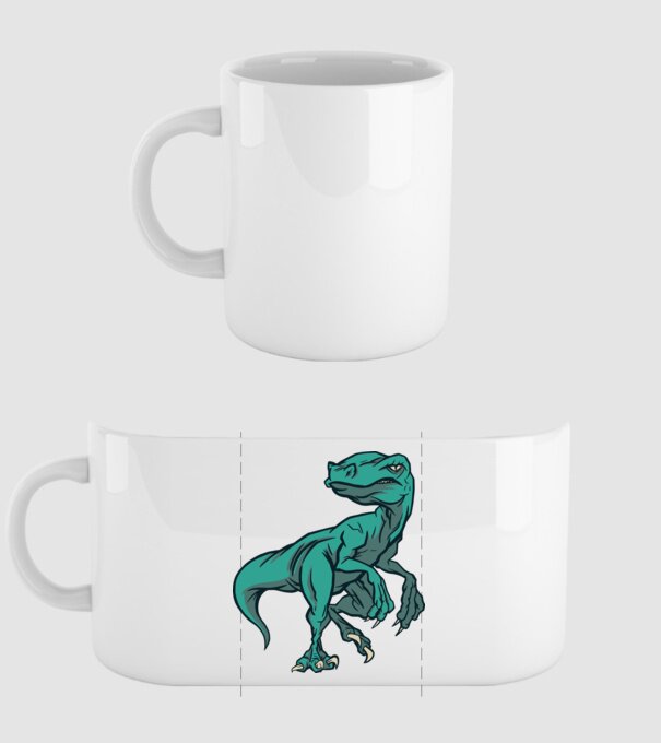 Dinozaur Raptor model alb pe tricou