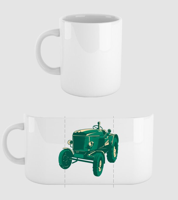 Tractor vechi model alb pe tricou