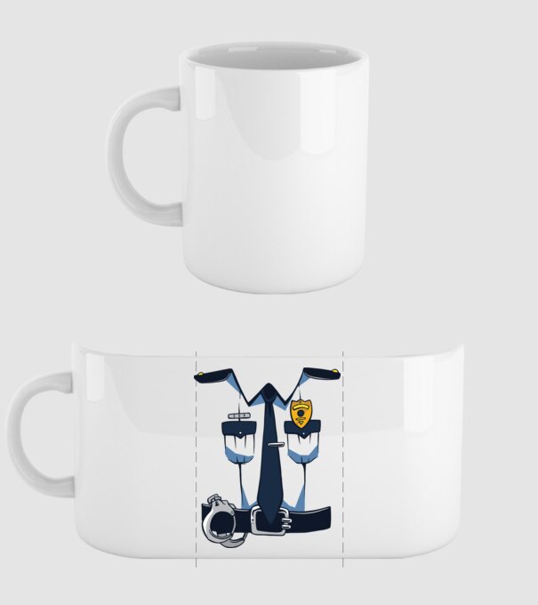 Costum de polițist pentru Halloween model alb pe tricou