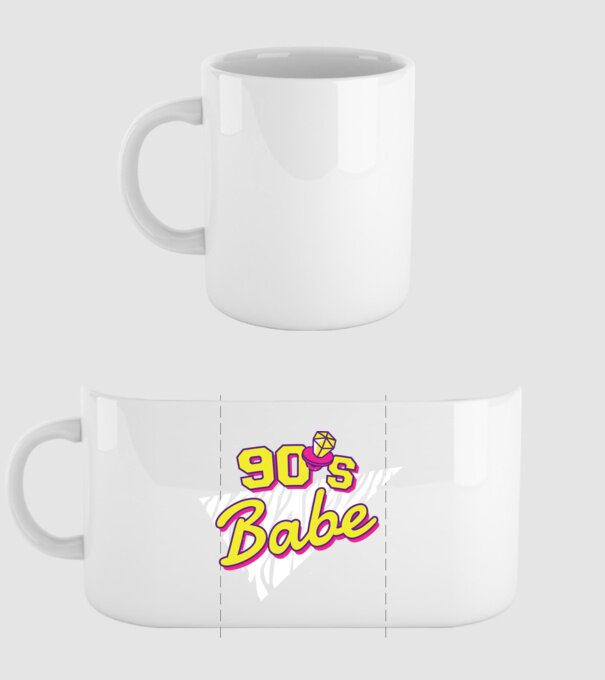 Retro 90s Babe model alb pe tricou