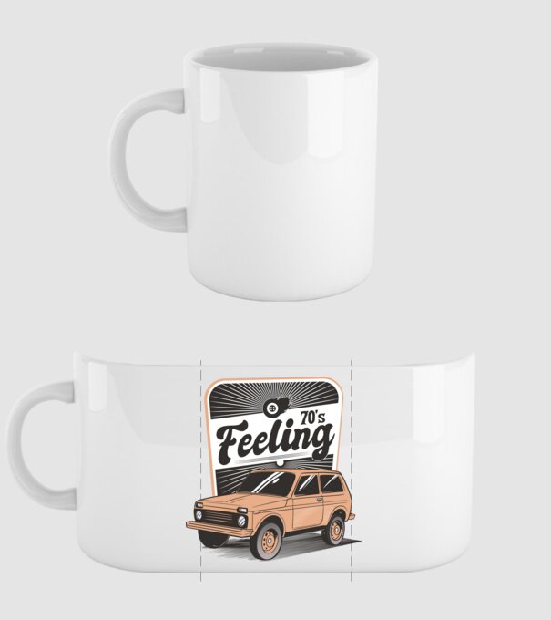 Mașină Retro anii 70 Lada Niva model alb pe tricou