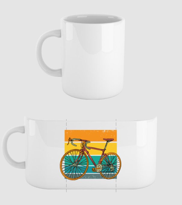 Bicicletă Retro model alb pe tricou