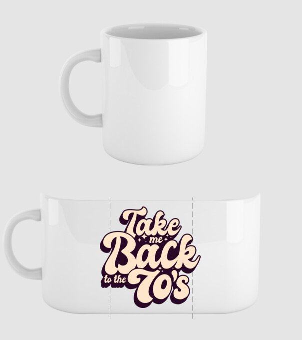 'Retro - Take me back to the 70''s' model alb pe tricou