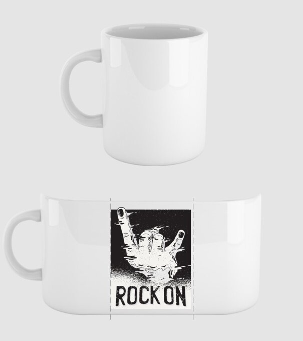 Rock On model alb pe tricou