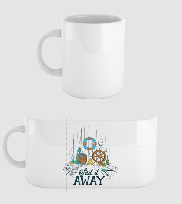Sail it away model alb pe tricou