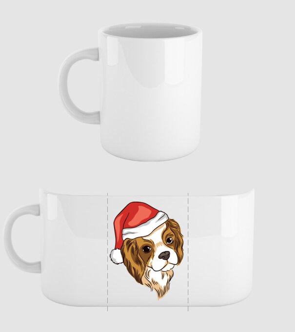 Santa Cocker Spaniel model alb pe tricou
