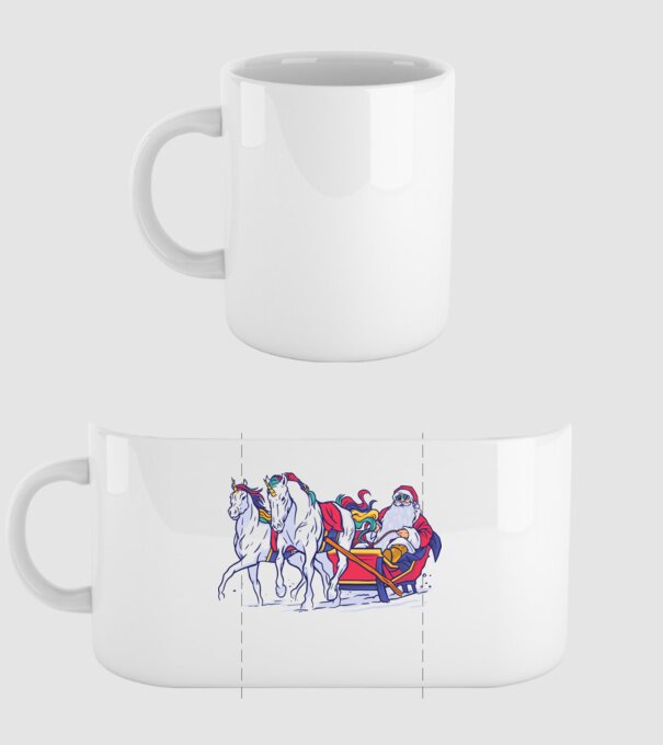 Santa Unicorn Moș Crăciun model alb pe tricou