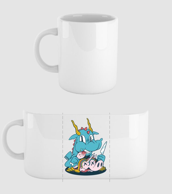 Dragonul a mâncat unicornul model alb pe tricou