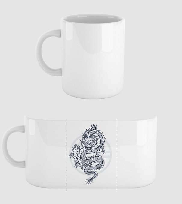 Dragon Tribal model alb pe tricou