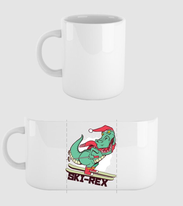 Ski Rex model alb pe tricou