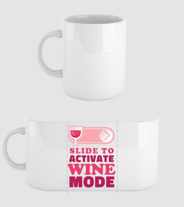 Slide To Activate Wine Mode model alb pe tricou