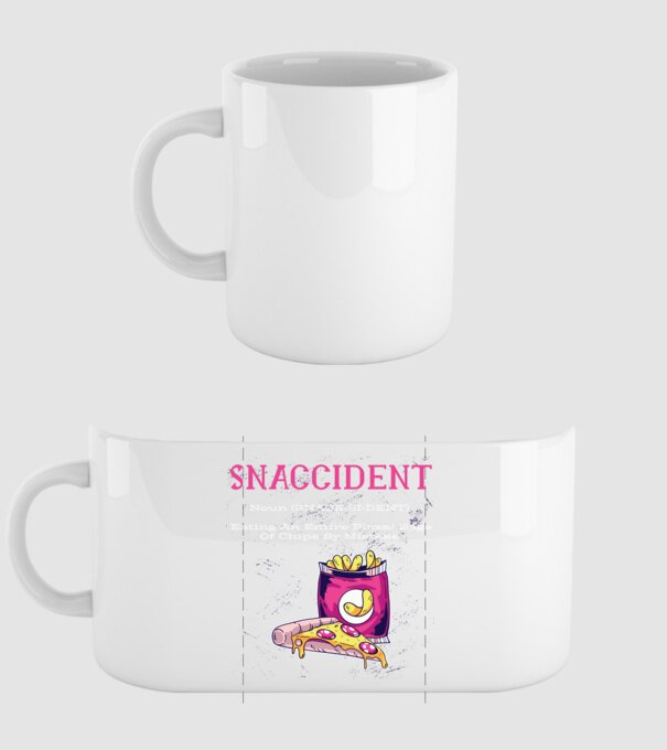 Snaccident model alb pe tricou