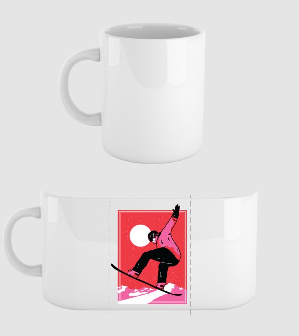 Snowboard poster model alb pe tricou