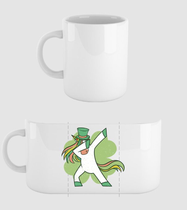 St Patrick Unicorn DAB model alb pe tricou