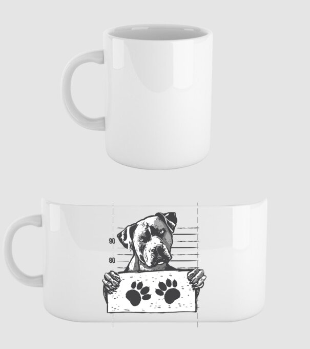 Staffordshire Terrier Închisoare model alb pe tricou