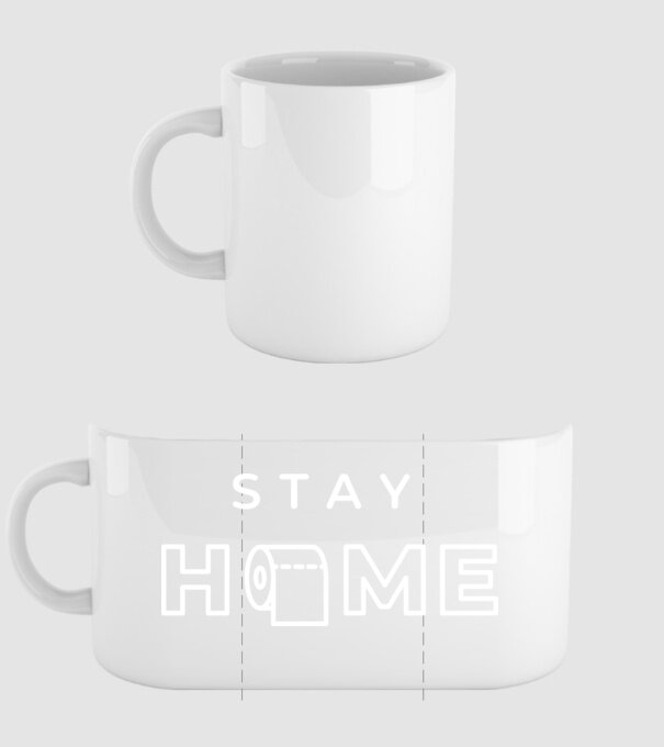 Stay home hârtie igienică model alb pe tricou