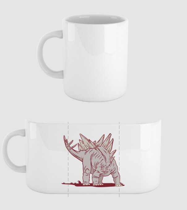 Stegosaurus dinozaur model alb pe tricou