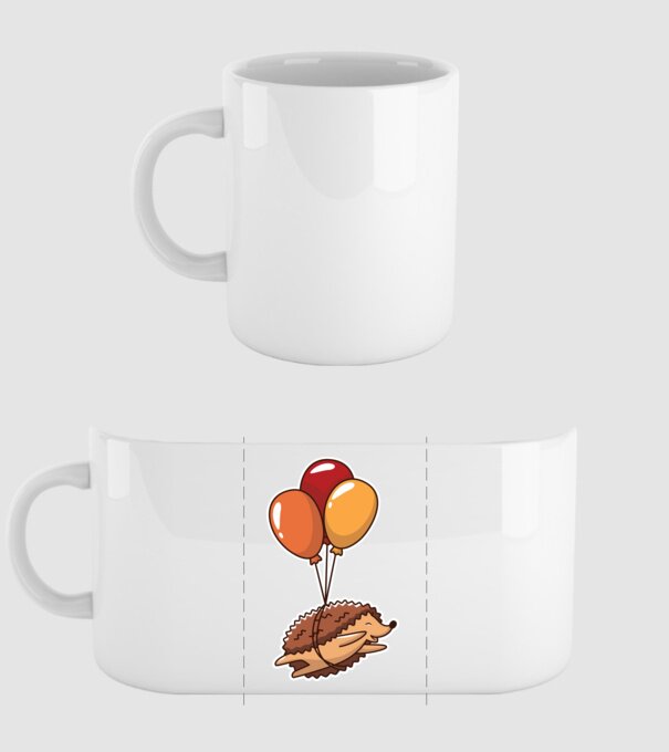 Arici cu balon model alb pe tricou