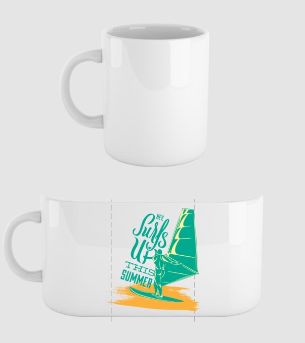 Surfs up this summer model alb pe tricou