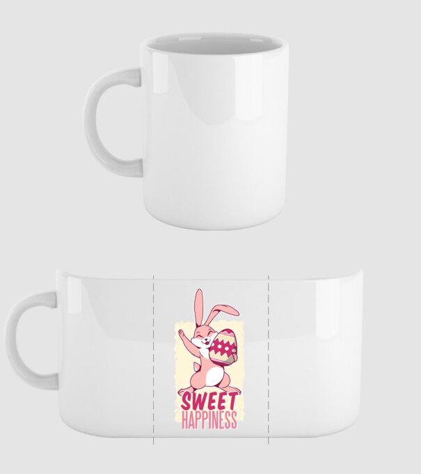 Sweet Happiness pentru Paște tricou cu iepuraș model alb pe tricou