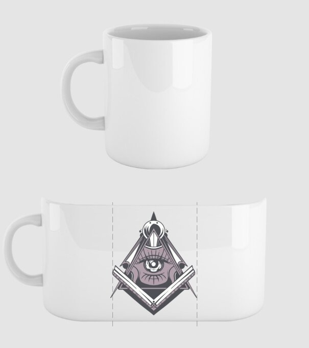 Masoni Illuminati model alb pe tricou