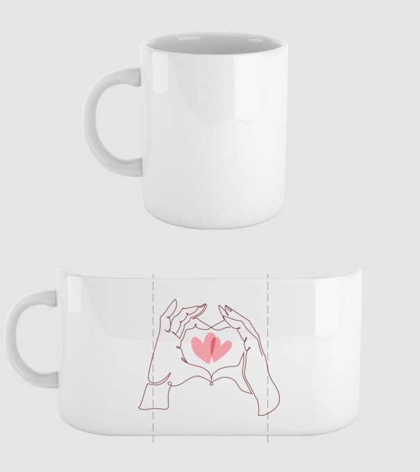 Dragoste Valentine inimă model alb pe tricou