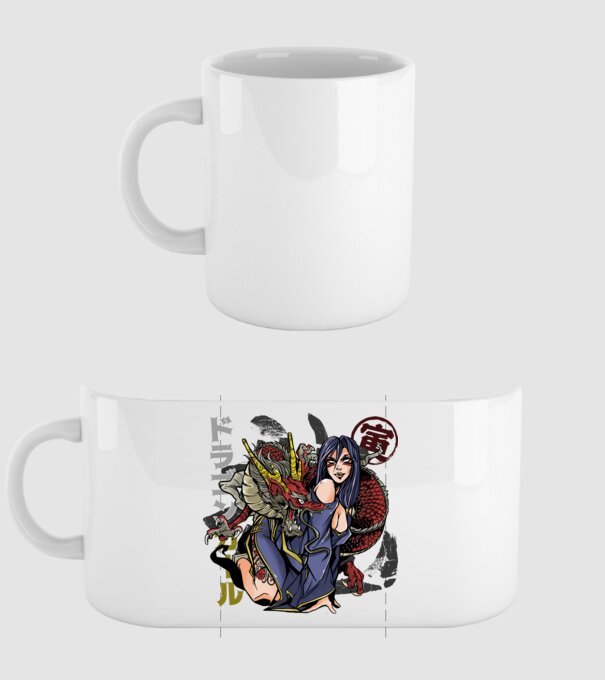 Dragon sexy Anime model alb pe tricou