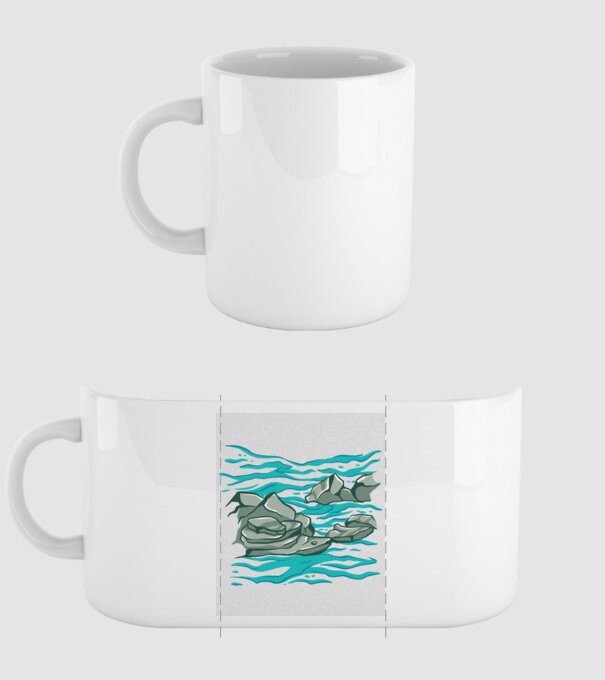 Oceanul cu Stânci model alb pe tricou