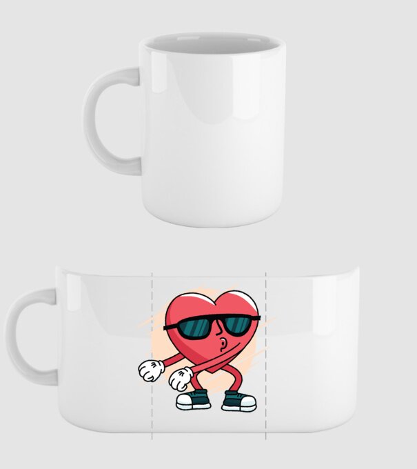 Inimă DAB Floss Heart tricou model alb pe tricou