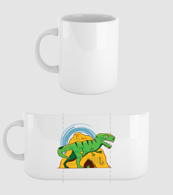 Dinozaur T-rex model alb pe tricou