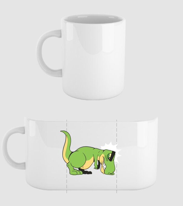 T-rex Push-up model alb pe tricou