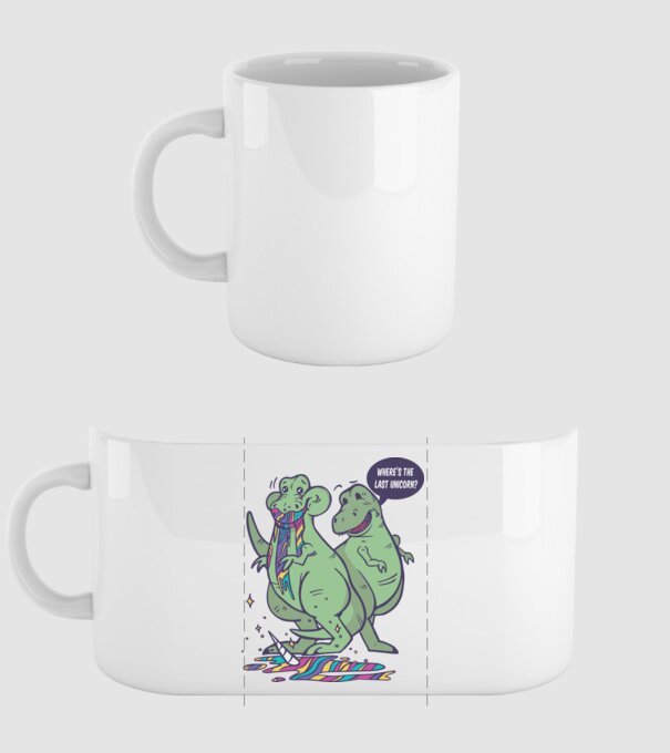T-rex a mâncat unicornul model alb pe tricou